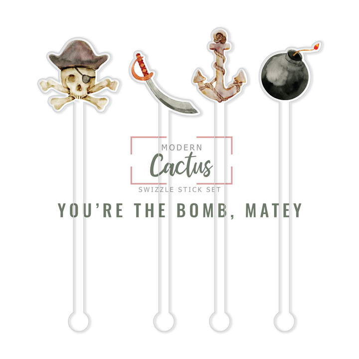 Swizzle Stick Set | You're The Bomb, Matey
