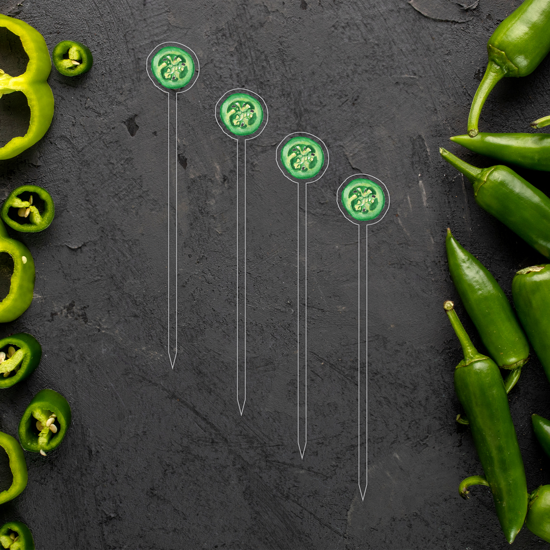 Garnish Pick Set | Jalapeno Face