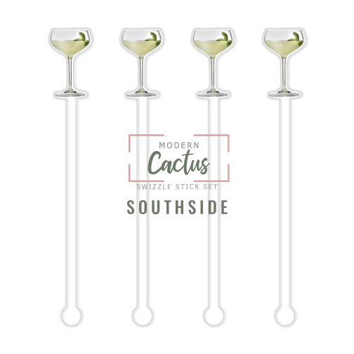 Southside swizzle stick set digital mockup UV printed drink stirrers design preview