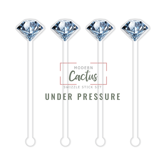 Under Pressure acrylic swizzle stick design displayed as a digital mockup