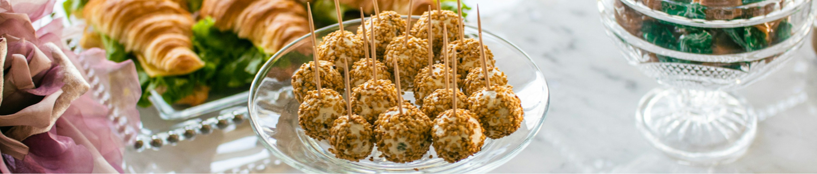 Casual party decorations and cake toppers