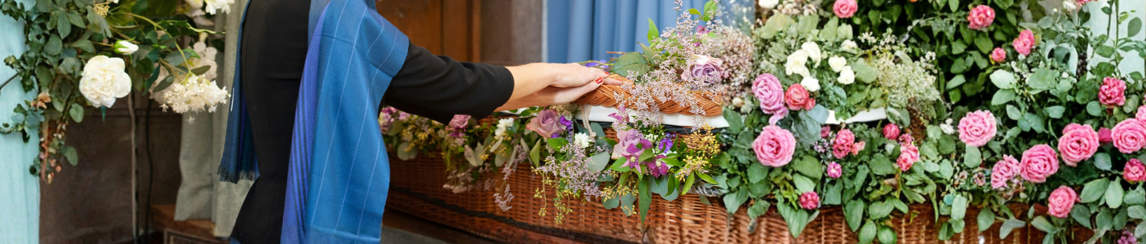 Memorial decorations and celebration of life signs