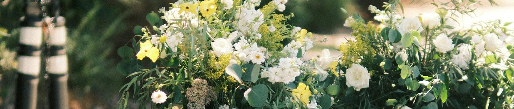 Memorial decorations and celebration of life signs