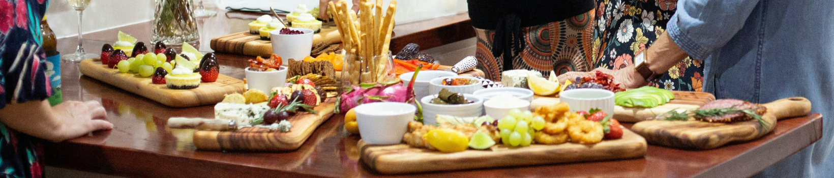 Casual party decorations and cake toppers