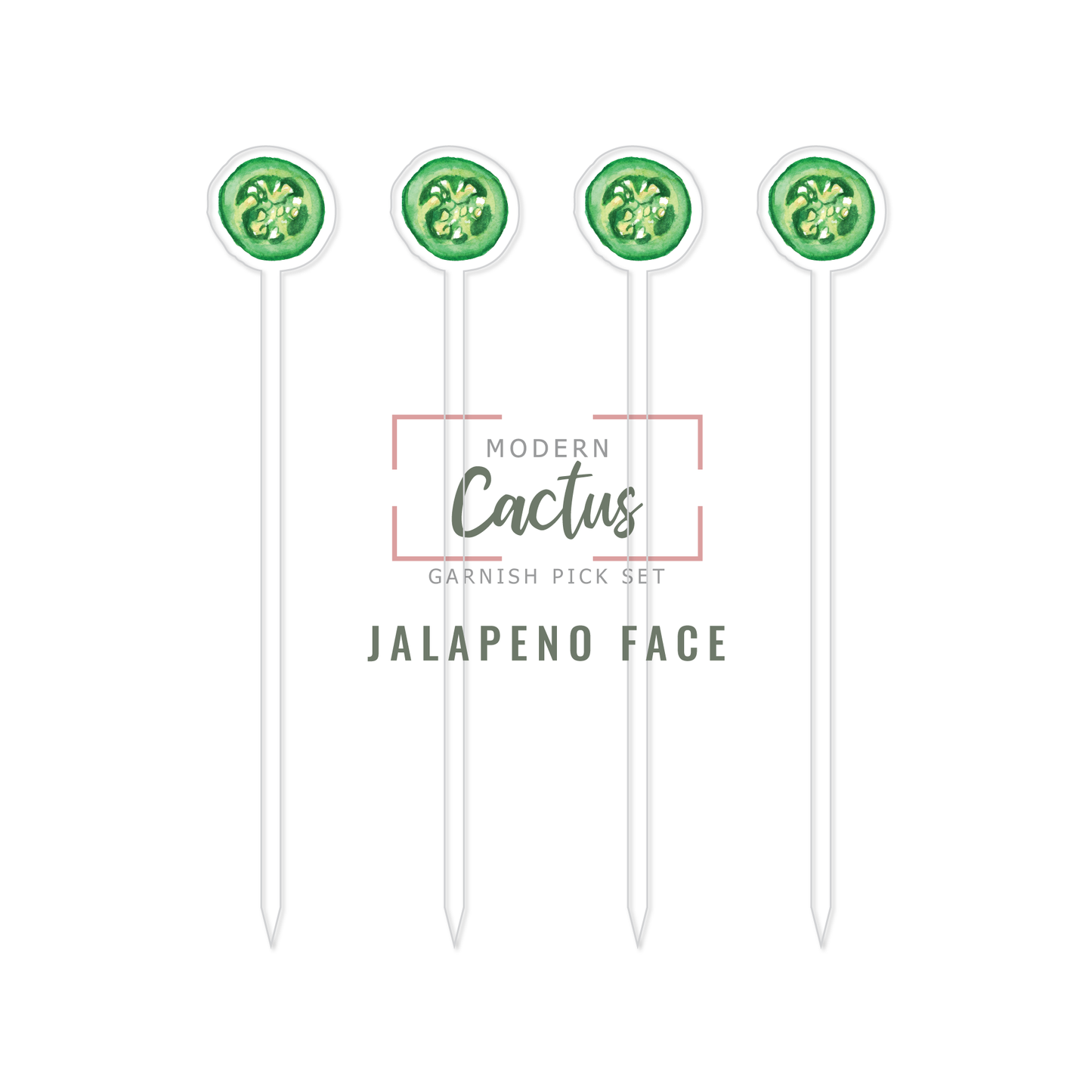 Garnish Pick Set | Jalapeno Face