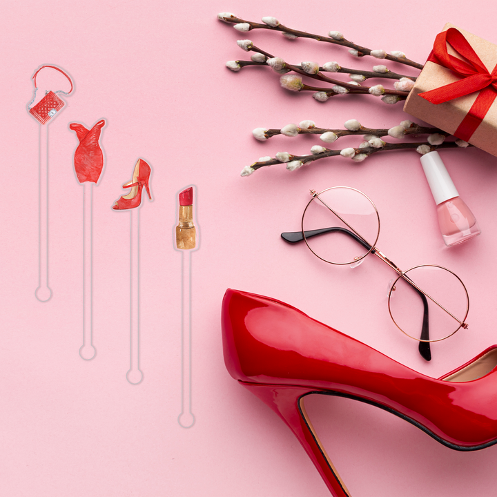 Swizzle Stick Set | Lady In Red