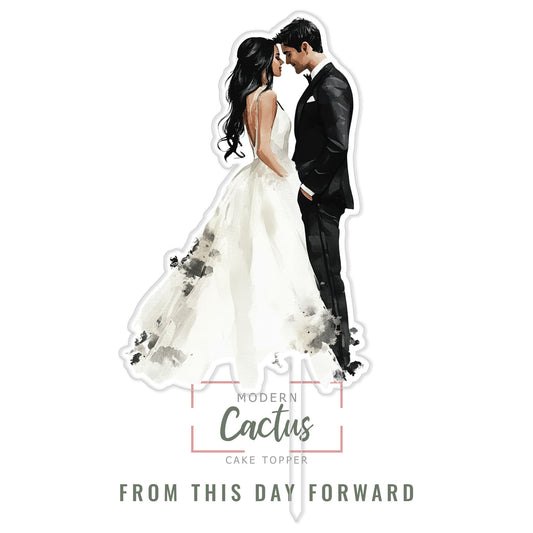 From This Day Forward cake topper design displayed as a clean digital artwork mockup.