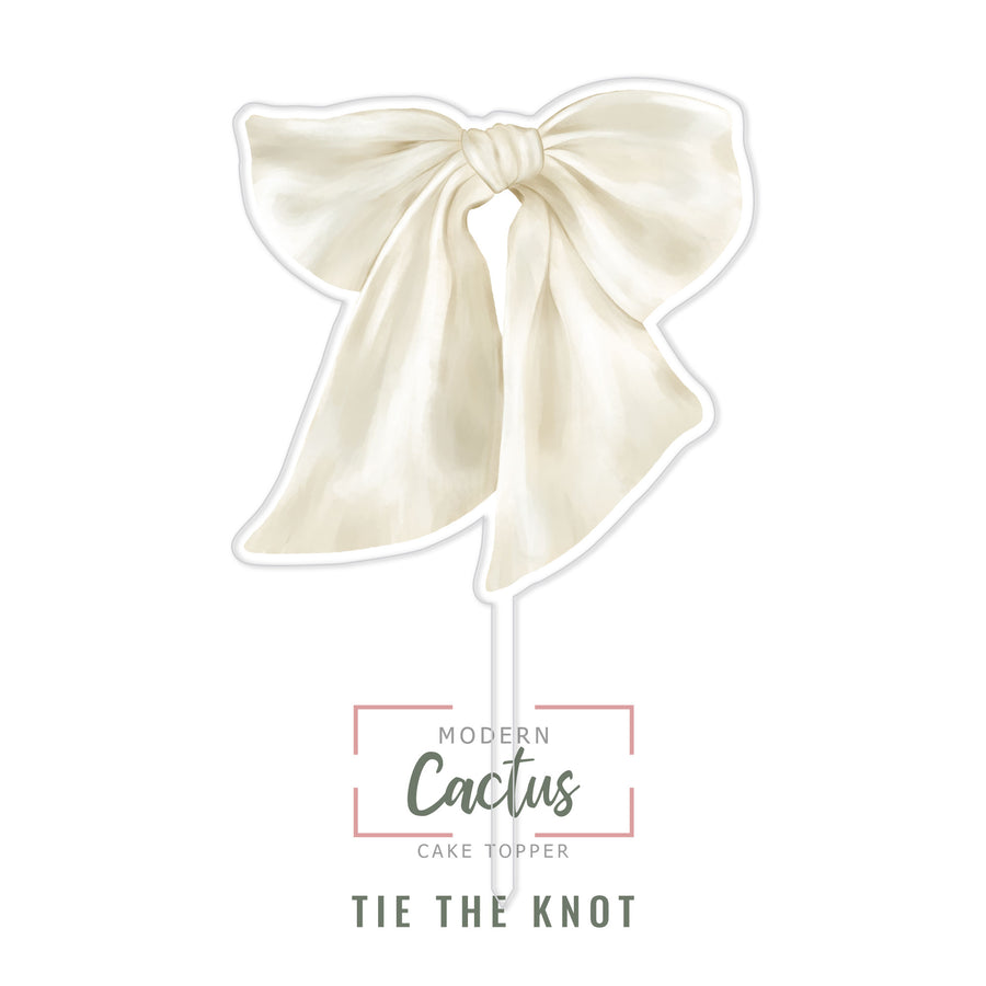 Tie The Knot cake topper design displayed as a clean digital artwork mockup.