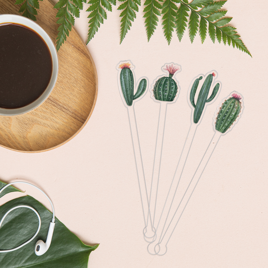 Desert Bloom swizzle stick set styled for a garden party celebration