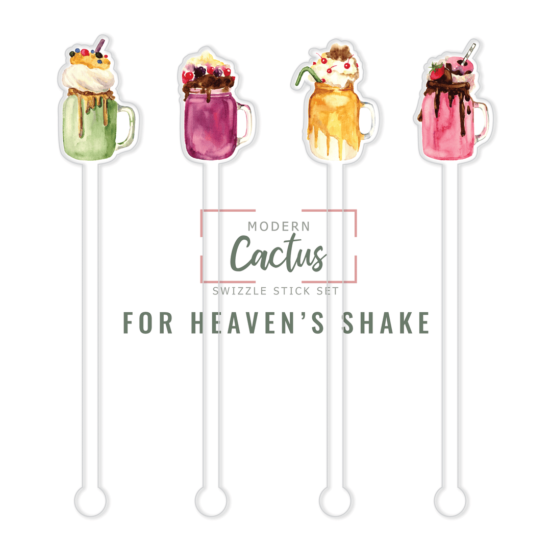 Fore Heaven's Shake acrylic swizzle stick design displayed as a digital mockup