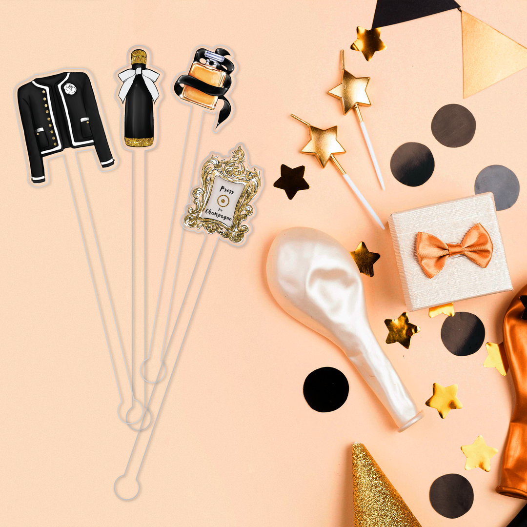 I Have a Bubbly Personality swizzle stick set styled for a brunch celebration