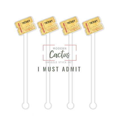 I Must Admit acrylic swizzle stick design displayed as a digital mockup