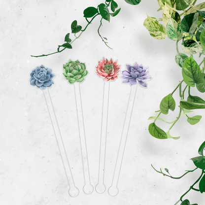 I'm a Succa For You swizzle stick set styled for a garden party celebration