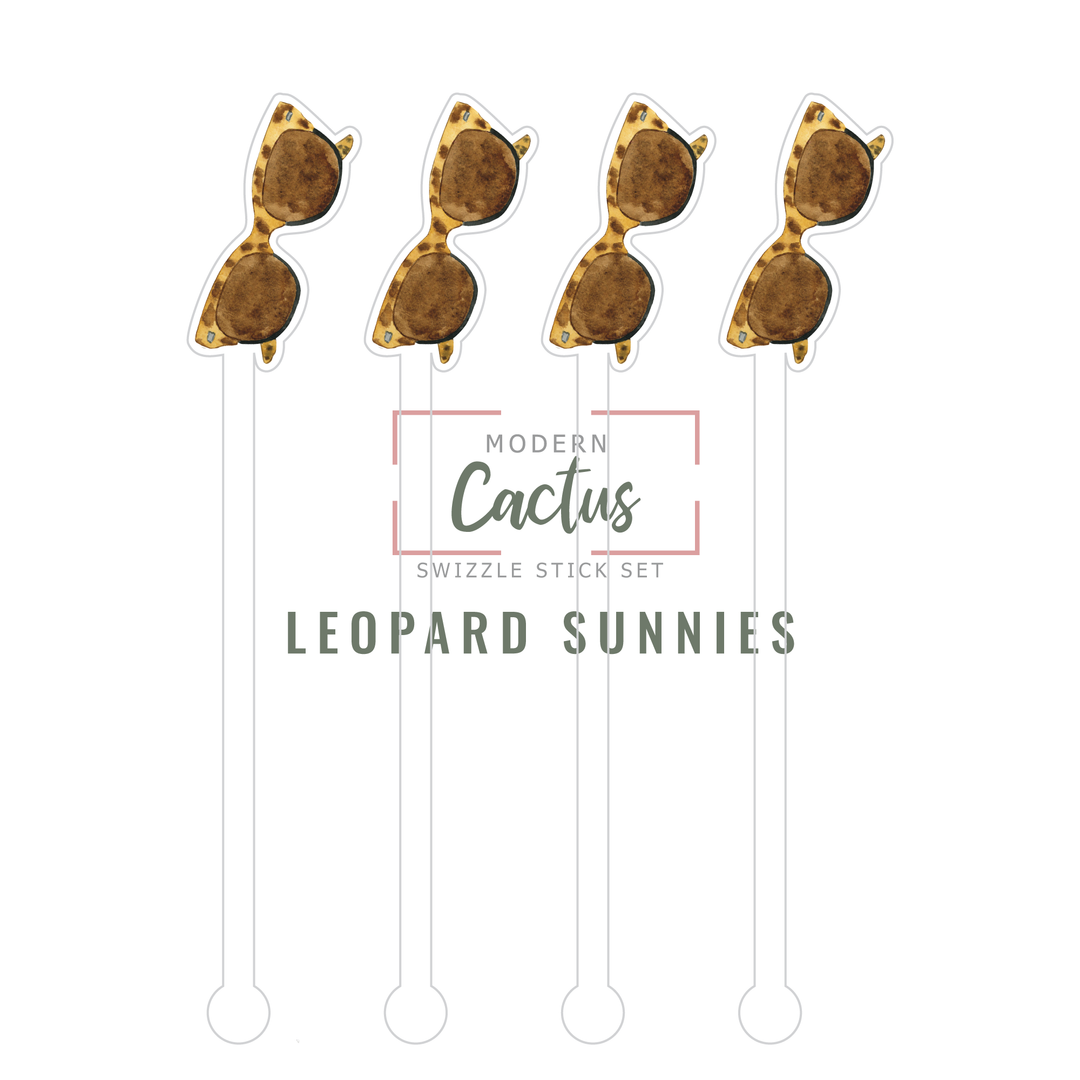 Swizzle Stick Set | Leopard Sunnies