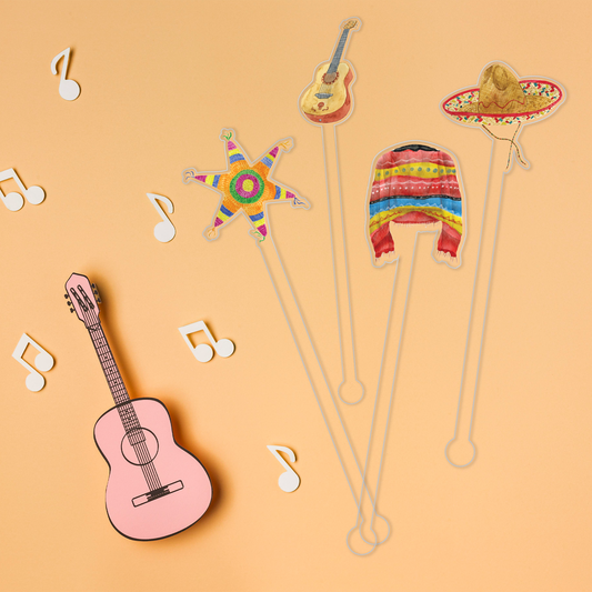 Nacho Average Fiesta swizzle stick set styled for a 1st birthday celebration