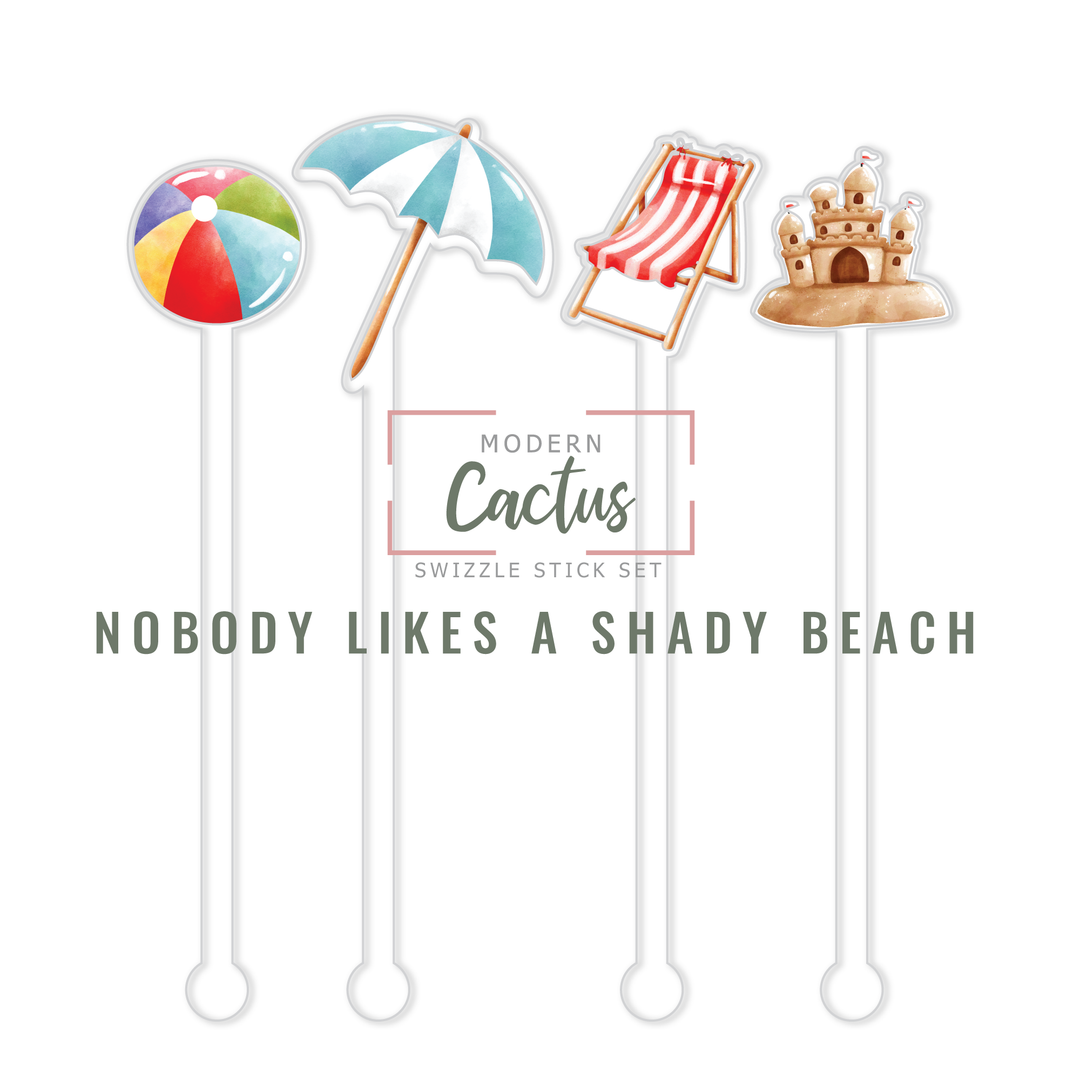 Swizzle Stick Set | Nobody Likes A Shady Beach