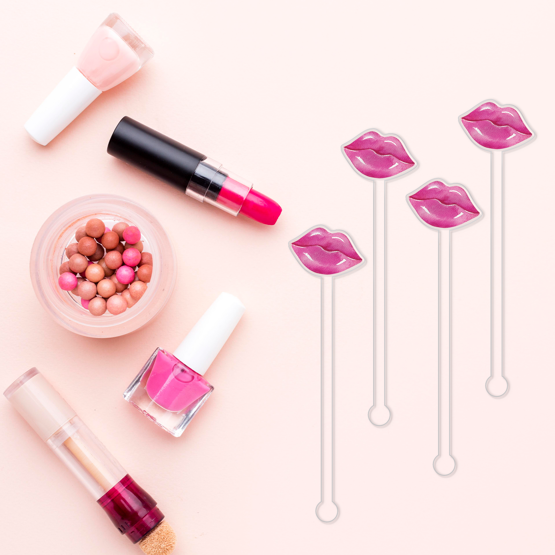 Over And Pout swizzle stick set styled for a wedding celebration