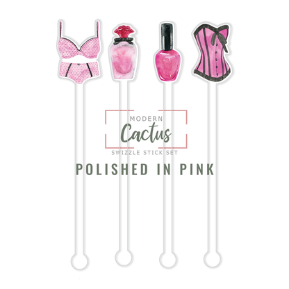 Swizzle Stick Set | Polished In Pink