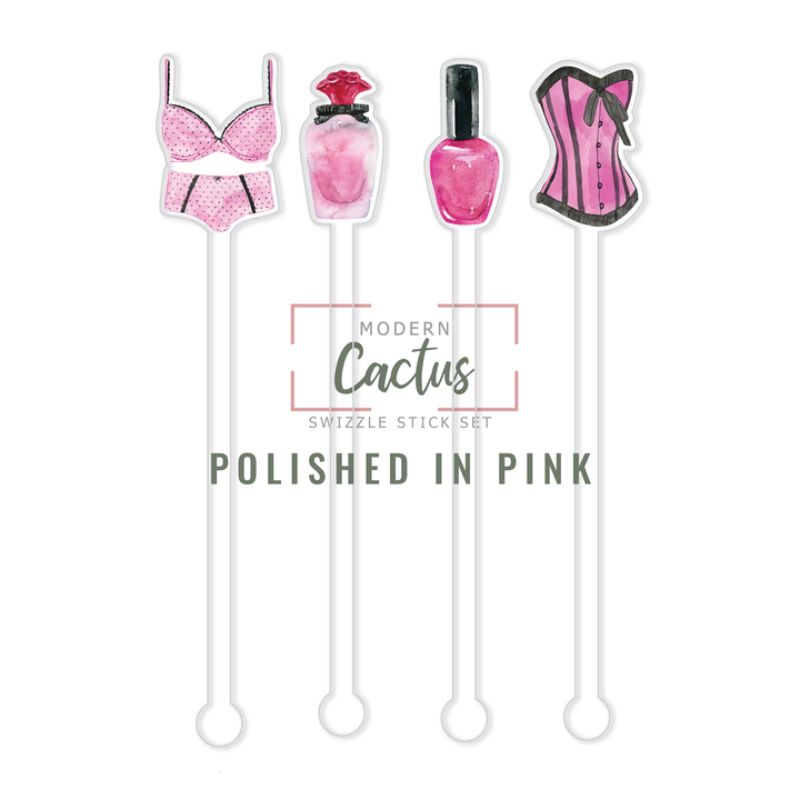 Swizzle Stick Set | Polished In Pink