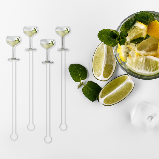 Southside swizzle stick set in styled cocktail drink on home bar or entertaining setup.