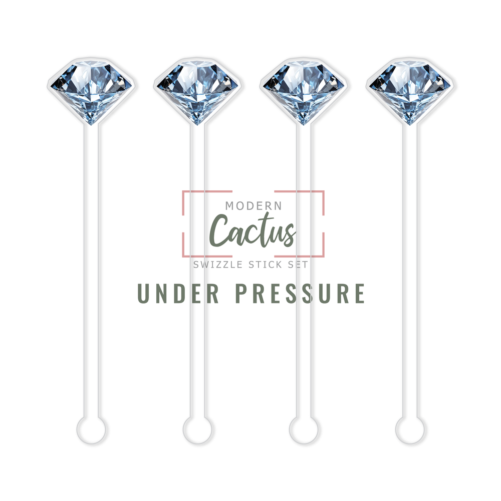 Under Pressure acrylic swizzle stick design displayed as a digital mockup