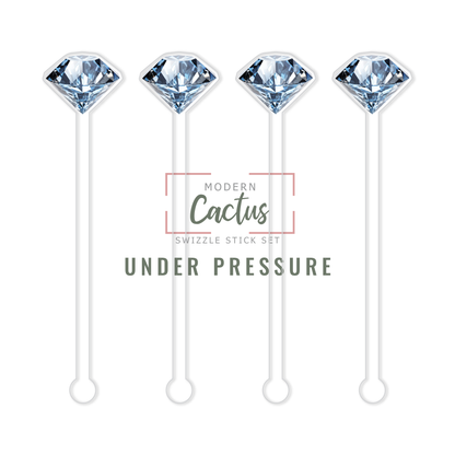 Under Pressure acrylic swizzle stick design displayed as a digital mockup