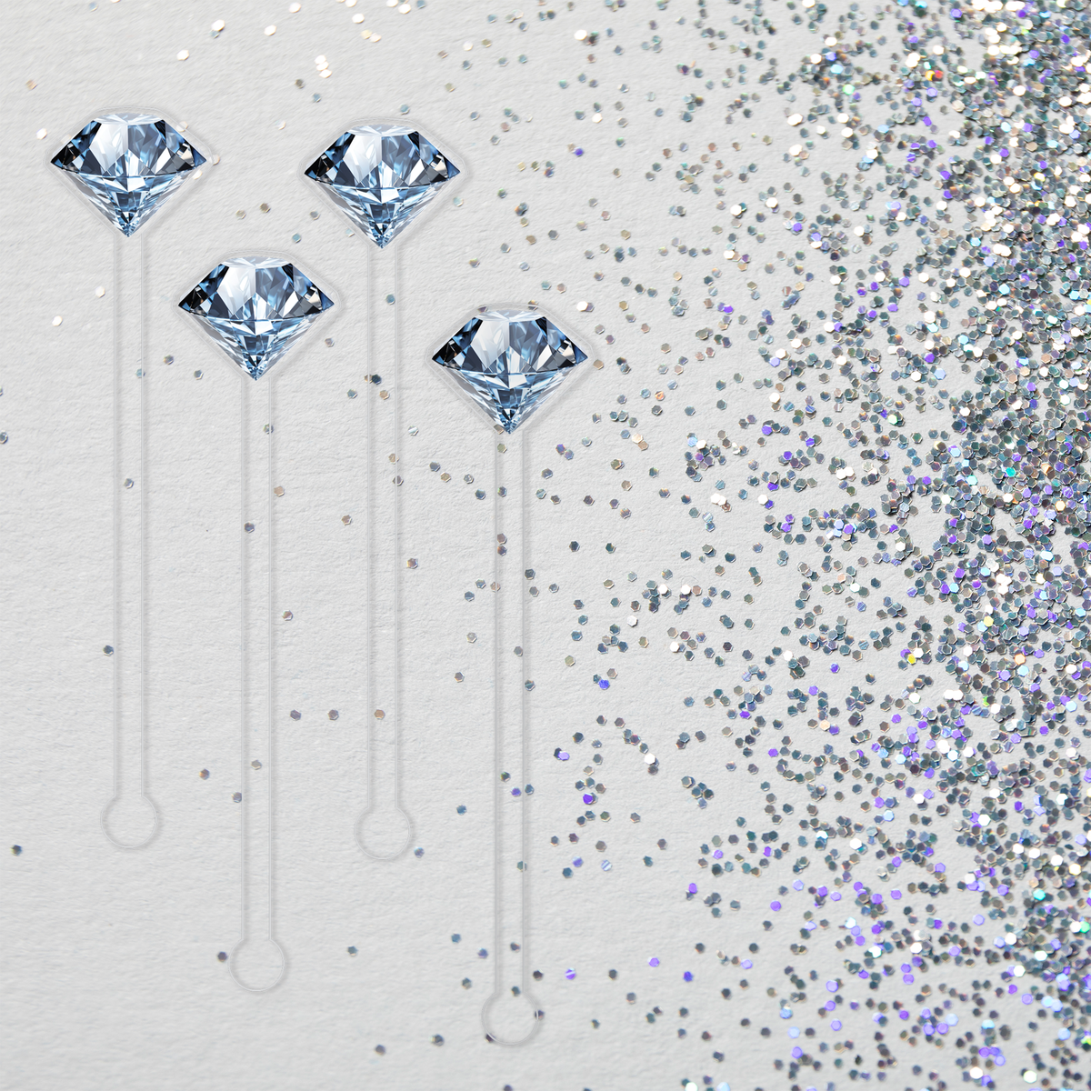 Under Pressure swizzle stick set styled for an engagement party celebration