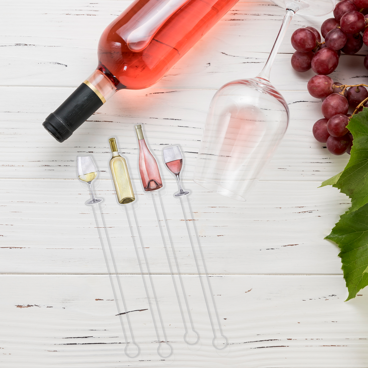 Wine Not swizzle stick set styled for a wine night celebration