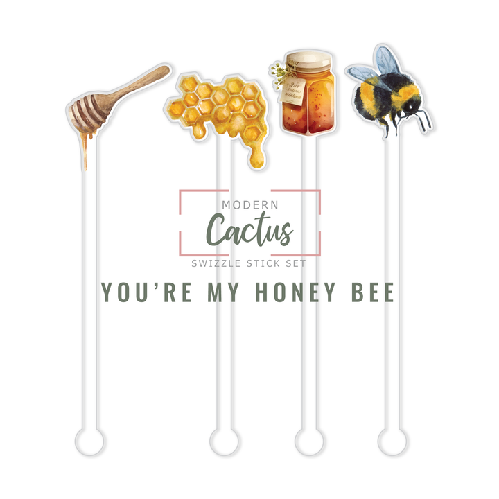 Swizzle Stick Set | You're My Honey Bee